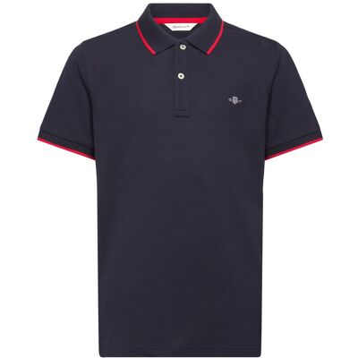 Gant Striped Polo Pique Rugger 170 Navy 170 Gant Striped Polo Pique Rugger 170 Navy 170