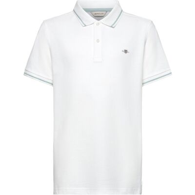 Gant Contrast Tipping Ss Pique Rugger 134-140 White 134-140 Gant Contrast Tipping Ss Pique Rugger 134-140 White 134-140