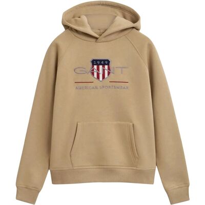 Gant Archive Shield Hoodie 176 Khaki 176 Gant Archive Shield Hoodie 176 Khaki 176