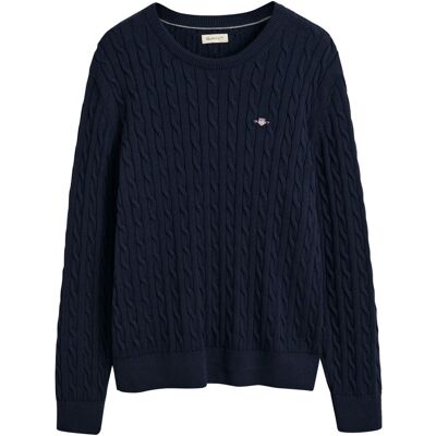 Gant Shield Cotton Cable C-Neck 134-140 Navy 134-140 Gant Shield Cotton Cable C-Neck 134-140 Navy 134-140