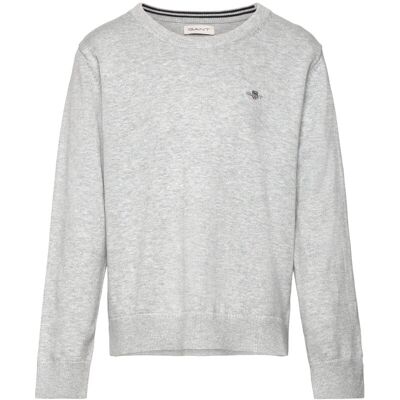 Gant Shield Classic Cotton C-Neck 134-140 Grey 134-140 Gant Shield Classic Cotton C-Neck 134-140 Grey 134-140