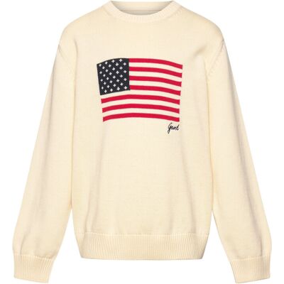 Gant Flag Knit C-Neck 146-152 Cream 146-152 Gant Flag Knit C-Neck 146-152 Cream 146-152