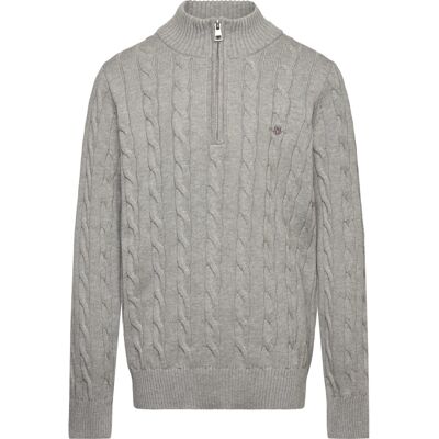 Gant Cotton Cable Half Zip 134-140 Grey 134-140 Gant Cotton Cable Half Zip 134-140 Grey 134-140
