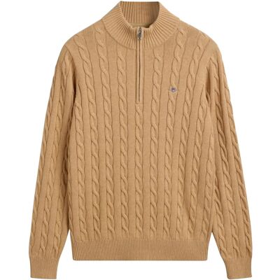 Gant Cotton Cable Half Zip 170 Beige 170 Gant Cotton Cable Half Zip 170 Beige 170