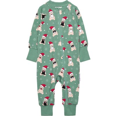 Geggamoja Bamboo Two Way Zip Pyjamas 98/104 Green 98/104 Geggamoja Bamboo Two Way Zip Pyjamas 98/104 Green 98/104