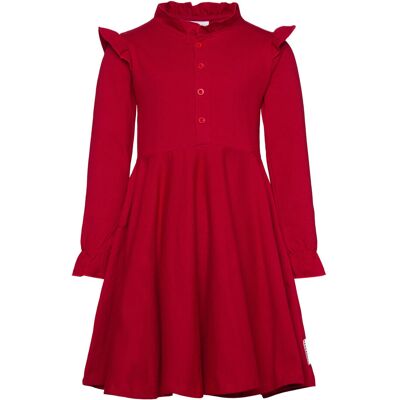 Geggamoja Flounce Collar Dress 86/92 Red 86/92 Geggamoja Flounce Collar Dress 86/92 Red 86/92