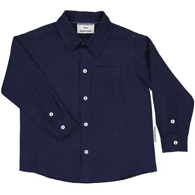 Geggamoja Linen Shirt L.s 122/128 Navy 122/128 Geggamoja Linen Shirt L.s 122/128 Navy 122/128