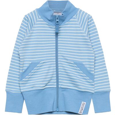 Geggamoja Zip Sweater Striped 122/128 Blue 122/128 Geggamoja Zip Sweater Striped 122/128 Blue 122/128