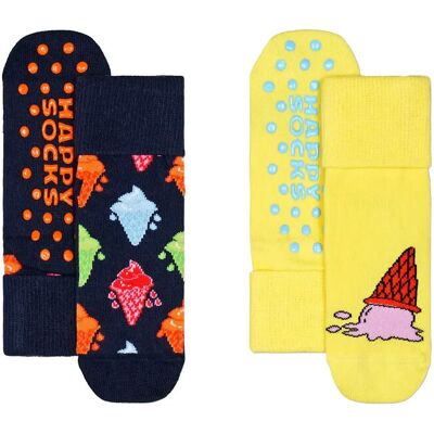 Happy Socks Kids 2-Pack Ice Cream Anti-Slip Socks 6-12M Patterned 6-12M Happy Socks Kids 2-Pack Ice Cream Anti-Slip Socks 6-12M Patterned 6-12M