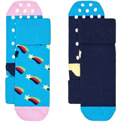 Happy Socks Kids 2-Pack Shooting Star Anti-Slip Socks 6-12M Blue 6-12M Happy Socks Kids 2-Pack Shooting Star Anti-Slip Socks 6-12M Blue 6-12M