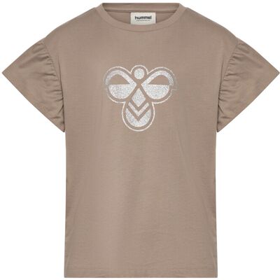 Hummel Hmljr Ruffle T-Shirt Ss Big Bee 134/140 Brown 134/140 Hummel Hmljr Ruffle T-Shirt Ss Big Bee 134/140 Brown 134/140