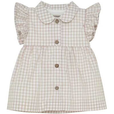 Huttelihut Dress Ss Woven Check 86 Beige 86 Huttelihut Dress Ss Woven Check 86 Beige 86