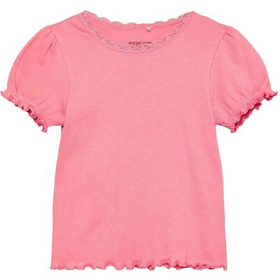 Huttelihut T-Shirt Ss Rib 122 Pink 122 Huttelihut T-Shirt Ss Rib 122 Pink 122