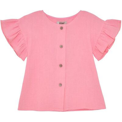 Huttelihut Blouse Ss Muslin 116 Pink 116 Huttelihut Blouse Ss Muslin 116 Pink 116