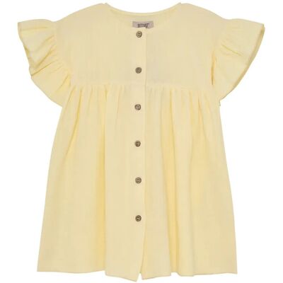 Huttelihut Dress Ss Muslin 116 Yellow 116 Huttelihut Dress Ss Muslin 116 Yellow 116