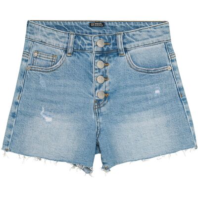 Indian Blue Jeans Wide Denim Shorts Damaged 122 Blue 122 Indian Blue Jeans Wide Denim Shorts Damaged 122 Blue 122
