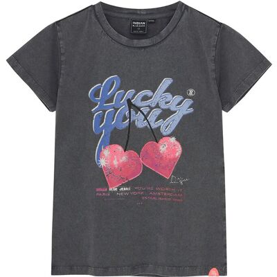Indian Blue Jeans T-Shirt Cherry 140 Black 140 Indian Blue Jeans T-Shirt Cherry 140 Black 140