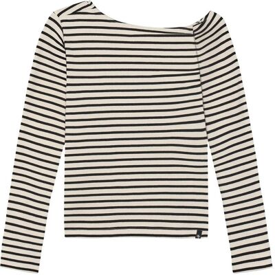 Indian Blue Jeans Longsleeve Offshoulder Stripe 116 Black 116 Indian Blue Jeans Longsleeve Offshoulder Stripe 116 Black 116