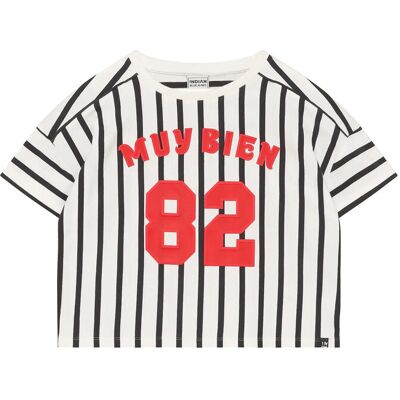 Indian Blue Jeans T-Shirt Vertical Stripe 116 White 116 Indian Blue Jeans T-Shirt Vertical Stripe 116 White 116