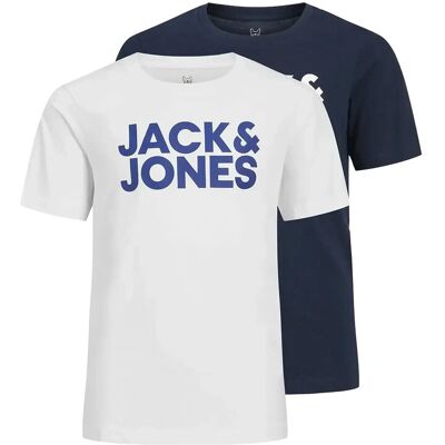 Jack & Jones Jjecorp Logo Tee Ss Cn 2Pk Mp Noos Jnr 164 Navy 164 Jack & Jones Jjecorp Logo Tee Ss Cn 2Pk Mp Noos Jnr 164 Navy 164