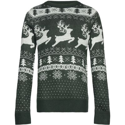 Jack & Jones Jjxmas Frosty Knit Crew Neck Jnr 152 Green 152 Jack & Jones Jjxmas Frosty Knit Crew Neck Jnr 152 Green 152