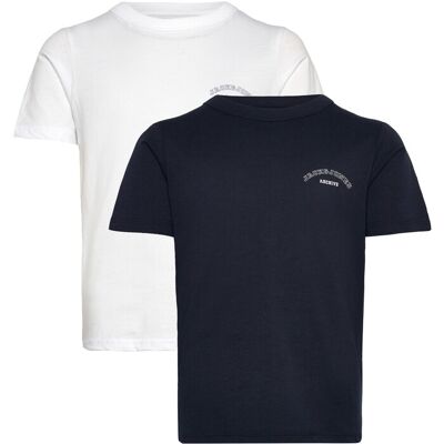 Jack & Jones Jjcollege Logo Tee Ss Cn 2Pk Mp Jnr 140 White 140 Jack & Jones Jjcollege Logo Tee Ss Cn 2Pk Mp Jnr 140 White 140