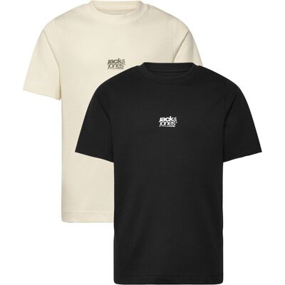 Jack & Jones Jcobreeze Back Print Tee Ss 2Pk Mp Jnr 140 Black 140 Jack & Jones Jcobreeze Back Print Tee Ss 2Pk Mp Jnr 140 Black 140