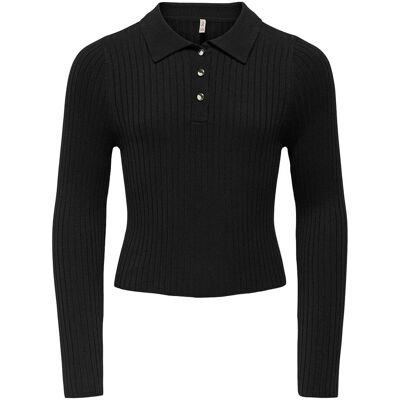 Kids Only Kogmila Ls Rib Button Polo Neck Cp Knt 134-140 Black 134-140 Kids Only Kogmila Ls Rib Button Polo Neck Cp Knt 134-140 Black 134-140