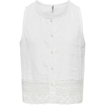 Kids Only Koglucy Sl Emb Top Wvn 146 White 146 Kids Only Koglucy Sl Emb Top Wvn 146 White 146