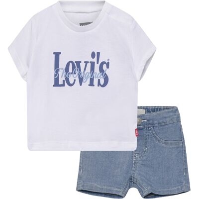 Levi's ® Logo Tee And Denim Shorts 2-Piece Set 74 White 74 Levi's ® Logo Tee And Denim Shorts 2-Piece Set 74 White 74