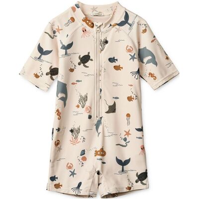 Liewood Max Printed Shortsleeve Swim Jumpsuit 68(6M Beige 68(6M Liewood Max Printed Shortsleeve Swim Jumpsuit 68(6M Beige 68(6M