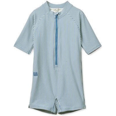 Liewood Max Seersucker Shortsleeve Swim Jumpsuit 98 Blue 98 Liewood Max Seersucker Shortsleeve Swim Jumpsuit 98 Blue 98