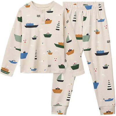 Liewood Wilhelm Printed Pyjamas Set 122/128 Cream 122/128 Liewood Wilhelm Printed Pyjamas Set 122/128 Cream 122/128