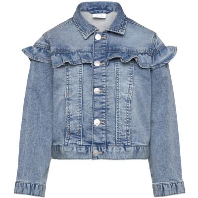 Lindex Jacket Denim Frill 134 Blue 134 Lindex Jacket Denim Frill 134 Blue 134