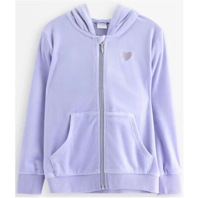 Lindex Hoodie In Velour 98/104 Purple 98/104 Lindex Hoodie In Velour 98/104 Purple 98/104