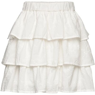 Lindex Skirt Flounces Ao Embroded 116 White 116 Lindex Skirt Flounces Ao Embroded 116 White 116