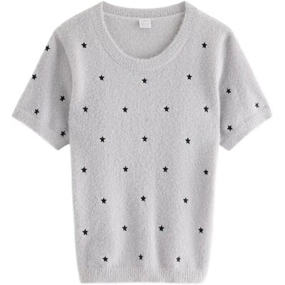 Lindex T Shirt Knitted Featheryarn 134/140 Grey 134/140 Lindex T Shirt Knitted Featheryarn 134/140 Grey 134/140