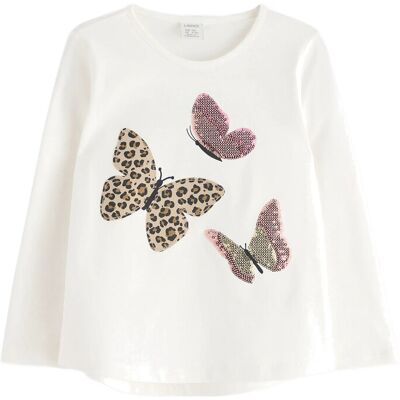 Lindex Top Ls Leo Sequins Butterfli 116 White 116 Lindex Top Ls Leo Sequins Butterfli 116 White 116