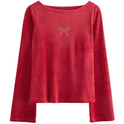 Lindex Langærmet Top I Velour 170 Red 170 Lindex Langærmet Top I Velour 170 Red 170