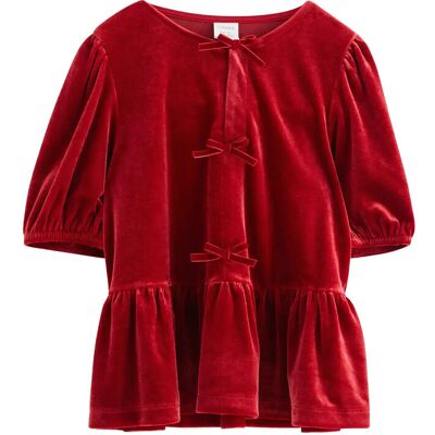 Lindex Kortærmet Top I Fløjl 122 Red 122 Lindex Kortærmet Top I Fløjl 122 Red 122