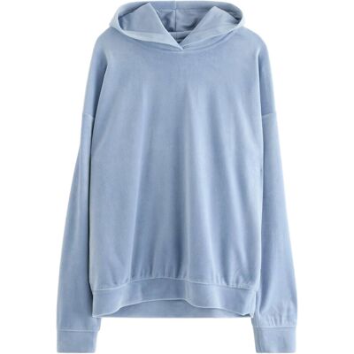 Lindex Sweatshirt Hood Velour 170 Blue 170 Lindex Sweatshirt Hood Velour 170 Blue 170
