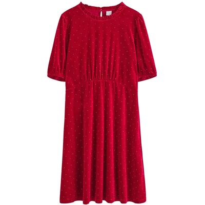 Lindex Dress Velvet With Gold Dots 134/140 Red 134/140 Lindex Dress Velvet With Gold Dots 134/140 Red 134/140