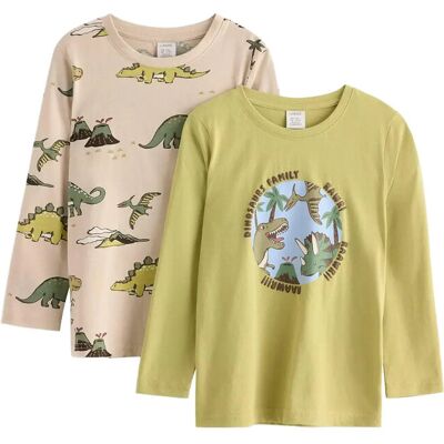 Lindex Top Ls Dino 2 Pack 116 Beige 116 Lindex Top Ls Dino 2 Pack 116 Beige 116