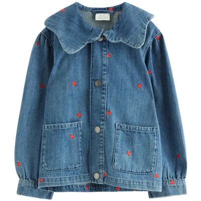 Lindex Denim Jacket With Embroidery 116 Blue 116 Lindex Denim Jacket With Embroidery 116 Blue 116