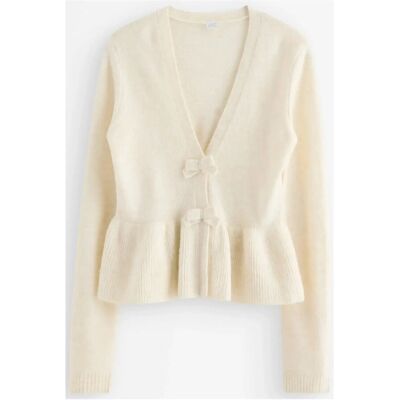 Lindex Cardigan With Peplum Design 158/164 Cream 158/164 Lindex Cardigan With Peplum Design 158/164 Cream 158/164
