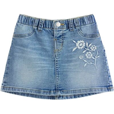 Lindex Skirt Denim Emb Flowers 116 Blue 116 Lindex Skirt Denim Emb Flowers 116 Blue 116