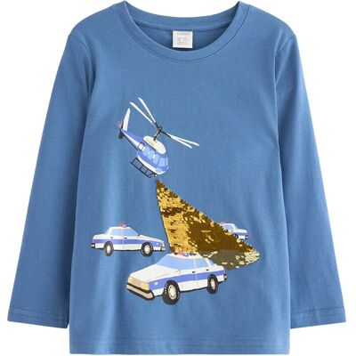 Lindex Top Ls Sos Police Sequin 122 Blue 122 Lindex Top Ls Sos Police Sequin 122 Blue 122