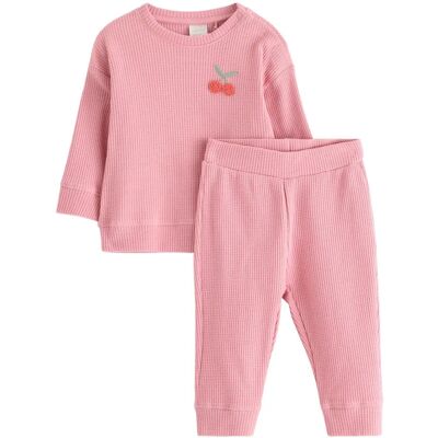 Lindex Set Top Trousers Waffle 74 Pink 74 Lindex Set Top Trousers Waffle 74 Pink 74