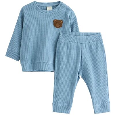 Lindex Set Top Trousers Waffle 86 Blue 86 Lindex Set Top Trousers Waffle 86 Blue 86