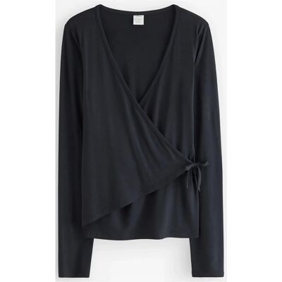 Lindex Long-Sleeved Wrap Top 134/140 Black 134/140 Lindex Long-Sleeved Wrap Top 134/140 Black 134/140